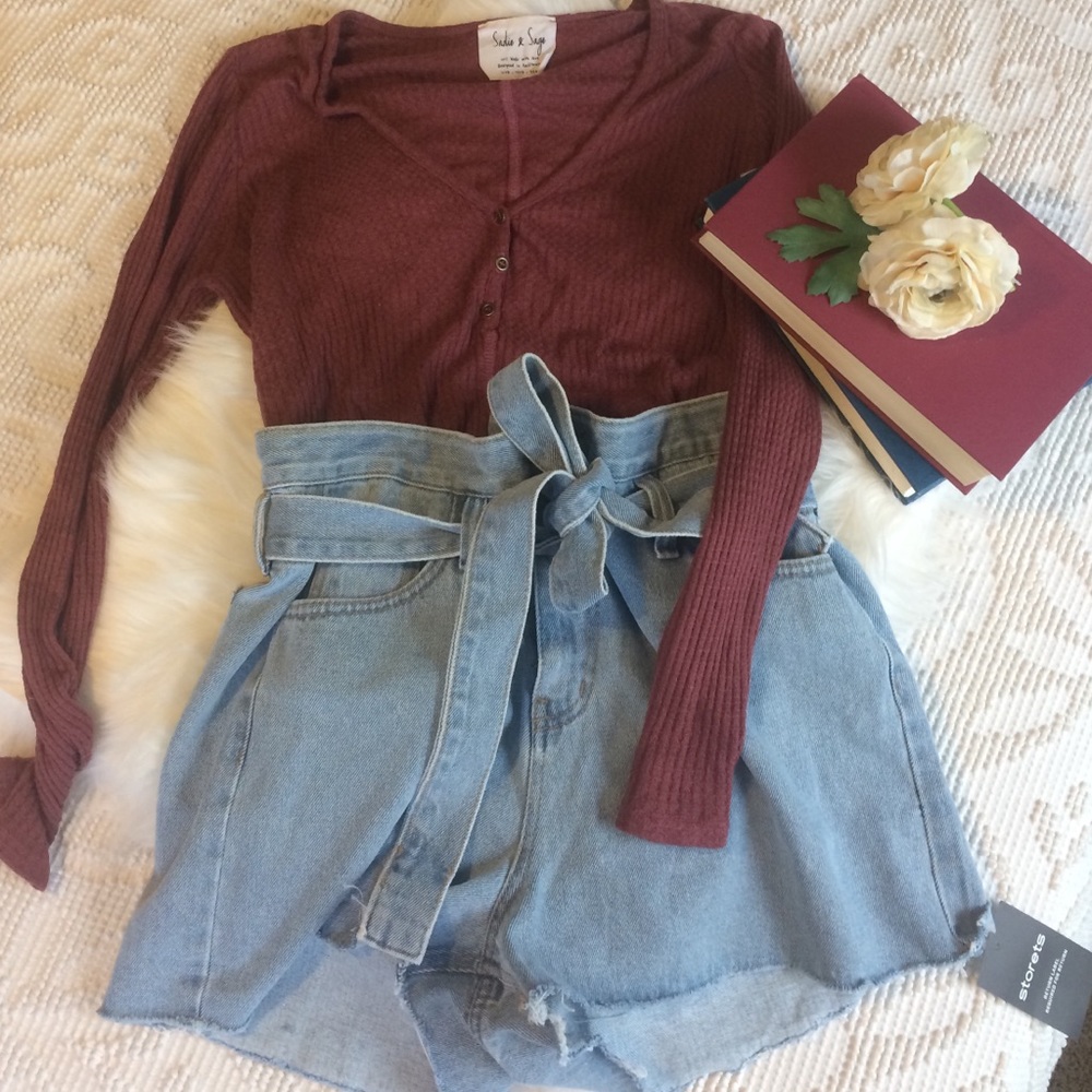 Sadie & sage thermal Henley top